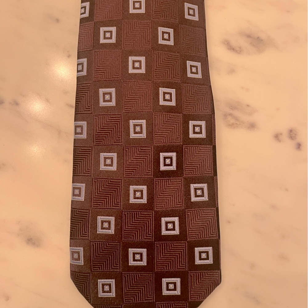 Donald Trump Tie - Brown and blueish squares